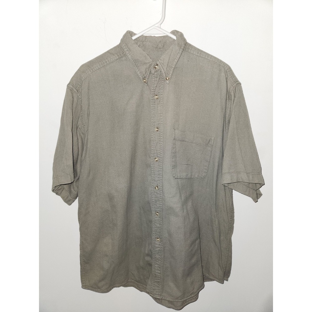 Woolrich Mens Shirt Fieldstone Cargo Pocket Size L Large Short Sleeves
